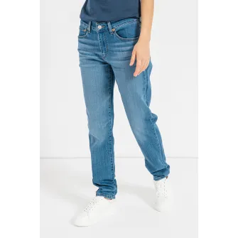 Levis, Blugi boyfriend cu talie medie, Albastru, W28-L30