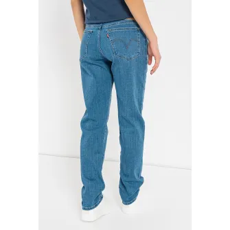 Levis, Blugi boyfriend cu talie medie, Albastru, W28-L30