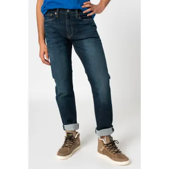 Levis, Blugi conici cu detalii cu aspect decolorat 502™, Bleumarin, W31-L32