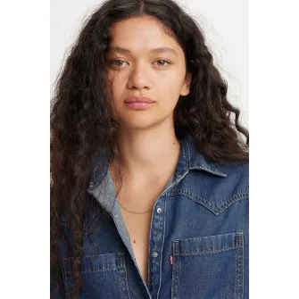 Levis, Camasa lejera din denim cu buzunare aplicate Teodora, Bleumarin, S