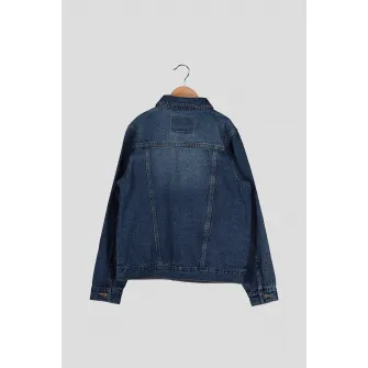 Levis, Jacheta din denim, Alb optic, Bleumarin, 152 CM