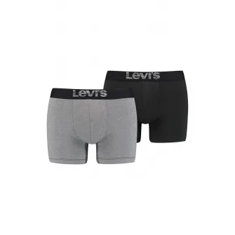 Levis, Set de boxeri cu banda logo in talie - 2 perechi, Negru, Gri, S