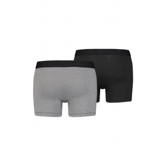 Levis, Set de boxeri cu banda logo in talie - 2 perechi, Negru, Gri, S
