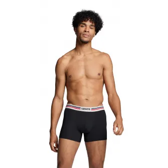 Levis, Set de boxeri cu banda logo in talie - 2 perechi, Rosu, Negru, Alb, S