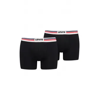 Levis, Set de boxeri cu banda logo in talie - 2 perechi, Rosu, Negru, Alb, S