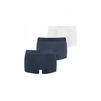 Levis, Set de boxeri cu banda logo in talie - 3 perechi, Alb, Bleumarin stins, Bleumarin, S