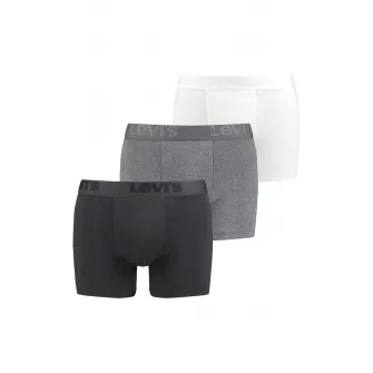 Levis, Set de boxeri cu banda logo in talie - 3 perechi, Negru, Gri, Alb, S
