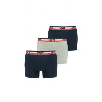 Levis, Set de boxeri din amestec de bumbac organic - 3 perechi, Gri deschis melange, Bleumarin, S