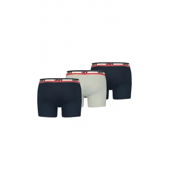 Levis, Set de boxeri din amestec de bumbac organic - 3 perechi, Gri deschis melange, Bleumarin, S