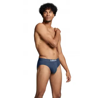 Levis, Set de chiloti cu banda logo in talie - 2 perechi, Albastru prafuit, S