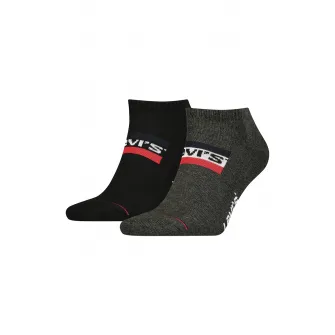Levis, Set de sosete pana la glezna unisex - 2 perechi, Verde, Negru, 35-38