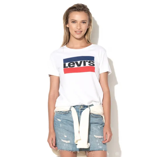 Levis, Tricou alb cu imprimeu logo 17369-0297, Alb, S