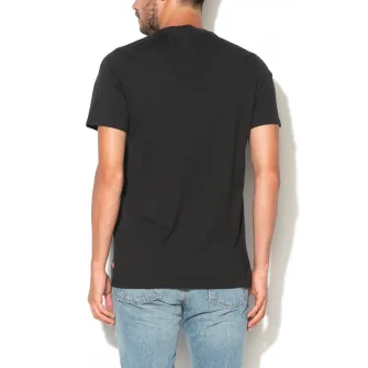Levis, Tricou negru cu imprimeu logo, Negru, S