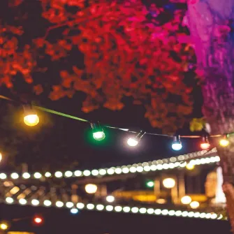 Linie luminoasa de taverna Dekortrend, 5 arzatoare colorate