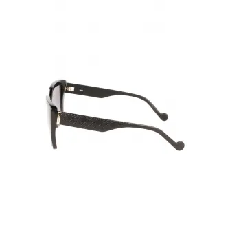 Liu Jo, Ochelari de soare patrati cu detaliu monograma, Negru, 55-17-140 Standard