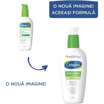 Lotiune hidratanta de zi cu acid hialuronic Cetaphil Anti-Aging, 88 ml