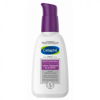 Lotiune Hidratanta SPF 30 Cetaphil PRO Spot Control, ofera protectie cu spectru larg, cu aspect mat pentru tenul gras si sensibil, 118 ml