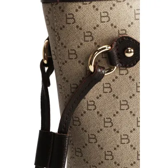 Lucky Bees, Geanta tote cu model logo, Caprui, Bej