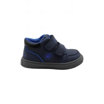 Lumberjack, Pantofi sport de piele ecologica cu velcro, Albastru marin, 20 EU