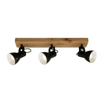 Люстра Briloner Leuchen Wood Style, 3xE27, макс. 35 Вт, регулируемые кронштейны, 48x10x9 см, дерево/металл