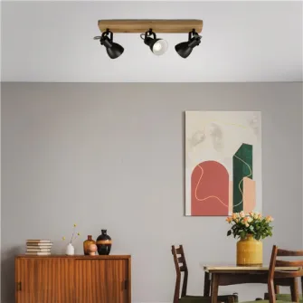 Люстра Briloner Leuchen Wood Style, 3xE27, макс. 35 Вт, регулируемые кронштейны, 48x10x9 см, дерево/металл