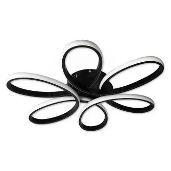 Lustra LED Circle Design Magelis Negru, SLC Selino Concept cu telecomanda, lumina calda, neutra, rece si intensitate reglabila, 72-144W