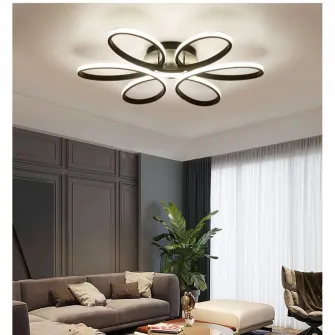 Lustra LED Circle Design Magelis Negru, SLC Selino Concept cu telecomanda, lumina calda, neutra, rece si intensitate reglabila, 72-144W