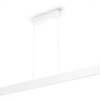Lustra LED RGB inteligenta Philips Hue Ensis, Bluetooth, 79W (175W), 5500 lm, lumina alba si colorata, 129.8 cm, Metal, Alb