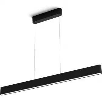 Lustra LED RGB inteligenta Philips Hue Ensis, Bluetooth, 79W (175W), 5500 lm, lumina alba si colorata, 129.8 cm, Metal, Negru
