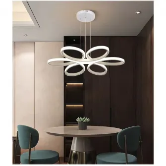 Подвесная светодиодная люстра Circle Design Magelis, концепция SLC Selino с дистанционным управлением, теплым, нейтральным, холодным светом и регулируемой интенсивностью, 72-144 Вт, белый