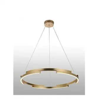 Lustra LED Suspendata Numva Ellipse, SLC Selino Concept cu telecomanda, lumina calda/neutra/rece, intensitate dimabila, 54W, Auriu