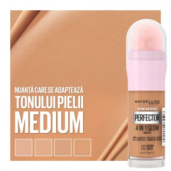 Machiaj iluminator Maybelline New York Instant Anti Age Perfector 4-in-1, Glow 02 Medium, 20 ml