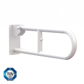 Maner sprijin WC Aquasanit Care, rabatabil, metal lacuit, TUV, greutate max. 125 kg, alb