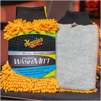 Manusa auto Meguiars Hybrid Wash Mitt, pentru spalare auto, cu fata dubla, 19 x 3 x 32 cm