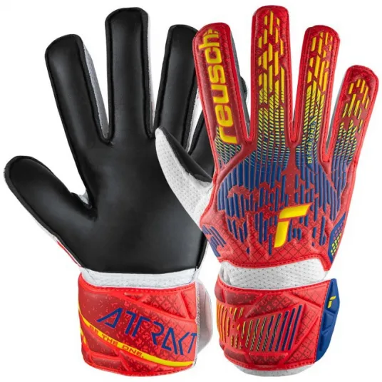 Manusi portari Reusch Attrakt Solid, marime XL-10, rosu/galben/albastru