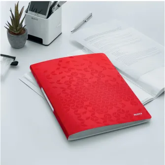 Mapa de prezentare Leitz WOW, coperta moale, PP, reciclabil, A4, 20 de folii, rosu