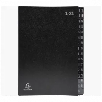 Mapa pentru semnaturi cu index laminat Exacompta Ordonator, 1-31, eticheta Blue-Angel, A4, Negru