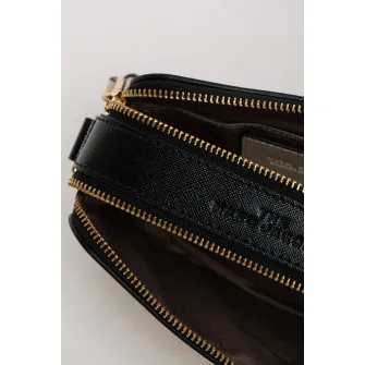 Marc Jacobs, Geanta crossbody de piele Snapshot, Crem/Negru