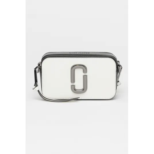 Marc Jacobs, Geanta crossbody de piele The Snapshot, Negru, Alb murdar