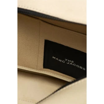 Marc Jacobs, Geanta shopper cu imprimeu logo The Tote, Bej/Alb optic