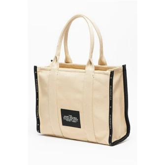 Marc Jacobs, Geanta tote din panza cu imprimeu contrastant, Maro nisip