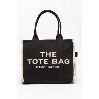 Marc Jacobs, Geanta tote din panza cu imprimeu contrastant, Negru
