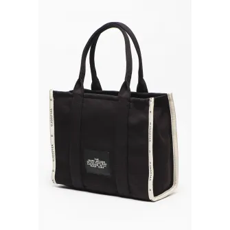 Marc Jacobs, Geanta tote din panza cu imprimeu contrastant, Negru