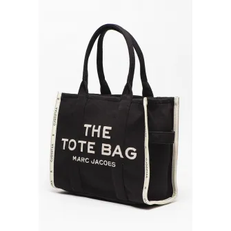 Marc Jacobs, Geanta tote din panza cu imprimeu contrastant, Negru