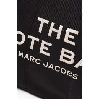 Marc Jacobs, Geanta tote din panza cu imprimeu contrastant, Negru