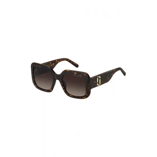 Marc Jacobs, Ochelari de soare patrati cu logo, Negru, Maro, 53-21-145