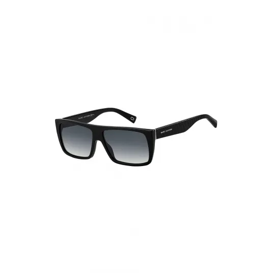 Marc Jacobs, Ochelari de soare patrati unisex cu logo pe brate, Negru, 57-14-145 Standard