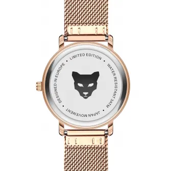 Marc Lauder, Ceas analog cu o bratara cu model plasa, Auriu rose