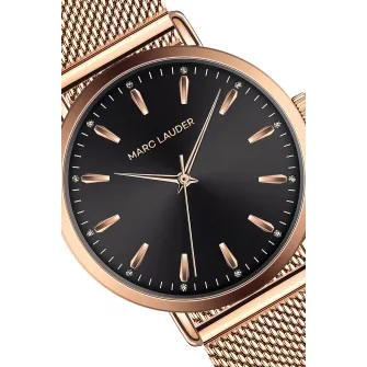 Marc Lauder, Ceas analog cu o bratara cu model plasa, Auriu rose