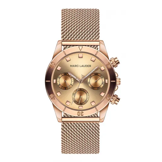 Marc Lauder, Ceas quartz cu cadran cu logo, Auriu rose